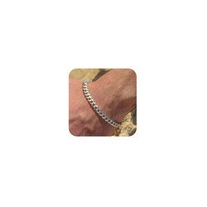 Sterling Silver Cuban Link & Rope Chain Bracelet Set, Hypoallergenic